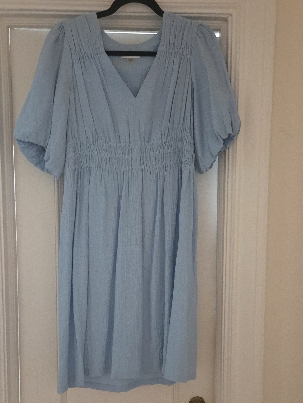 Calvin Klein Light Blue V-Neck Midi Dress
